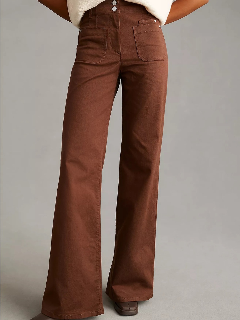 Anthropologie Maeve Junie Flare Jeans Brown 28 NWT